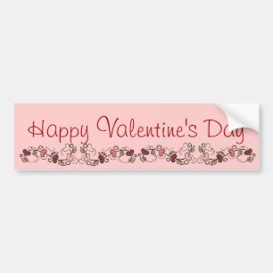 Happy Valentine's Day Heart Garland Autoaufkleber