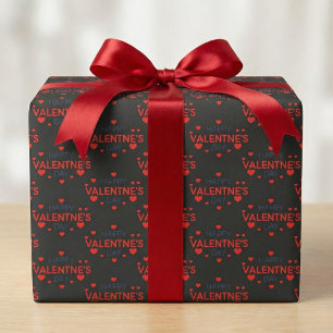 Happy Valentine's Day Heart Gift Wrap Geschenkpapier