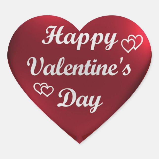 Happy Valentine's Day Heart Heart Sticker (Vorderseite)
