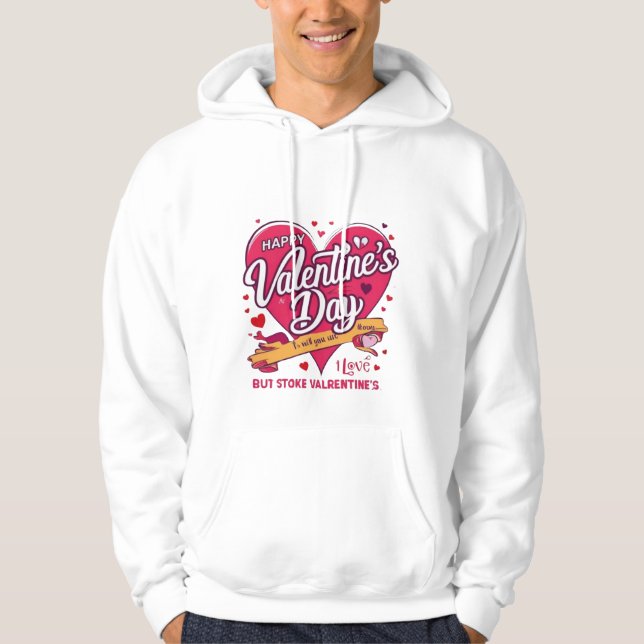 Happy Valentine's Day Heart Men's Hoodie (Vorderseite)