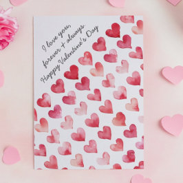 Happy Valentines Day Heart Pink Red Romantic Feiertagskarte