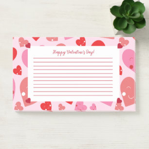 Happy Valentine's Day Heart Post-it Klebezettel