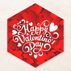 Happy Valentine's Day Heart Shape-23803 Untersetzer