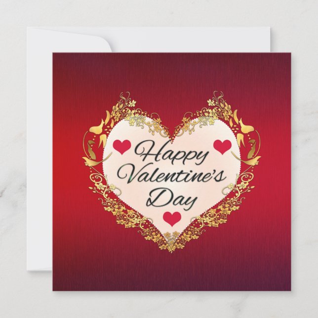 Happy Valentine's Day Heart Shape-47949 Mitteilungskarte (Vorderseite)