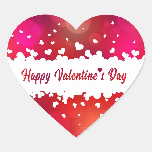 Happy Valentine's Day Heart Sticker (Vorderseite)