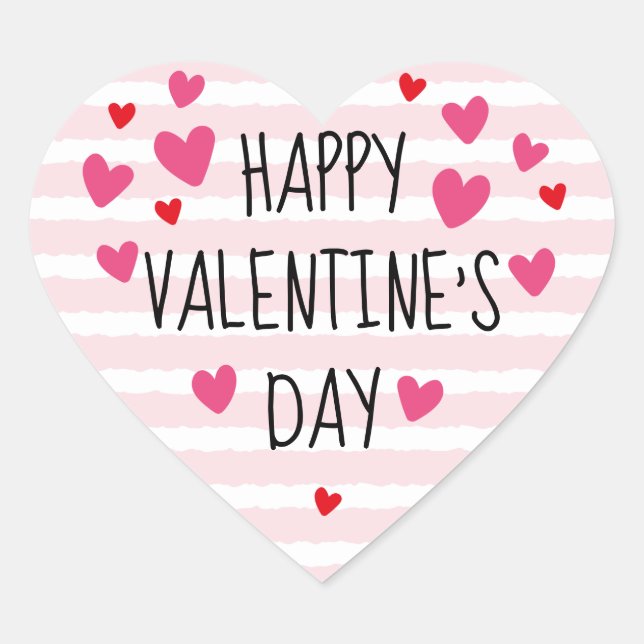 Happy Valentine's Day Heart Stickers (Vorderseite)