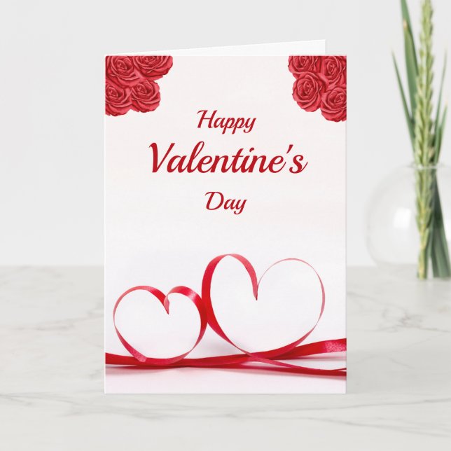 Happy Valentine's Day Heartfelt Wünsche faltbar Karte (Vorderseite)