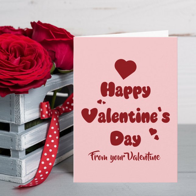 Happy Valentine's Day Hearts Cute Feiertagskarte (Von Creator hochgeladen)