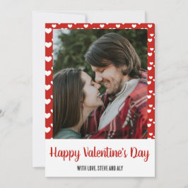 Happy Valentine's Day Hearts Foto Ferienkarte Feiertagskarte