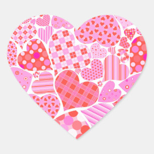 Happy Valentine's Day Hearts Herz-Aufkleber
