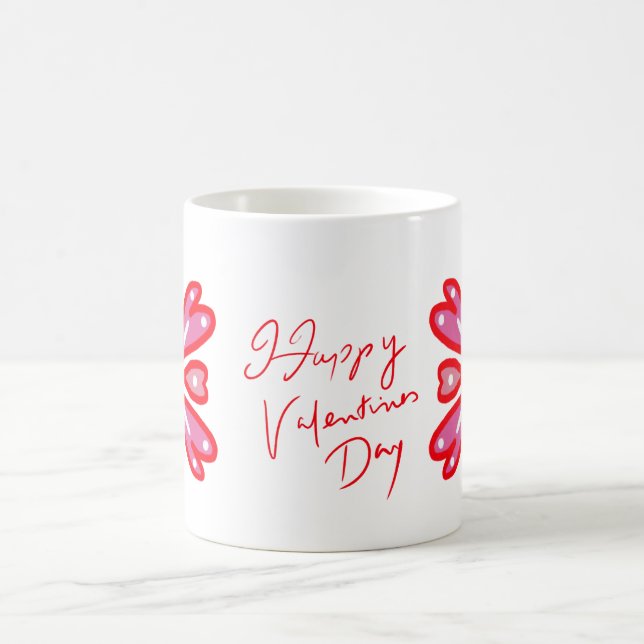 Happy Valentines Day Hearts Kaffeetasse (Mittel)