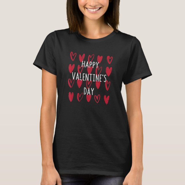 Happy Valentine's Day Hearts Liebe Valentine Red H T-Shirt (Vorderseite)