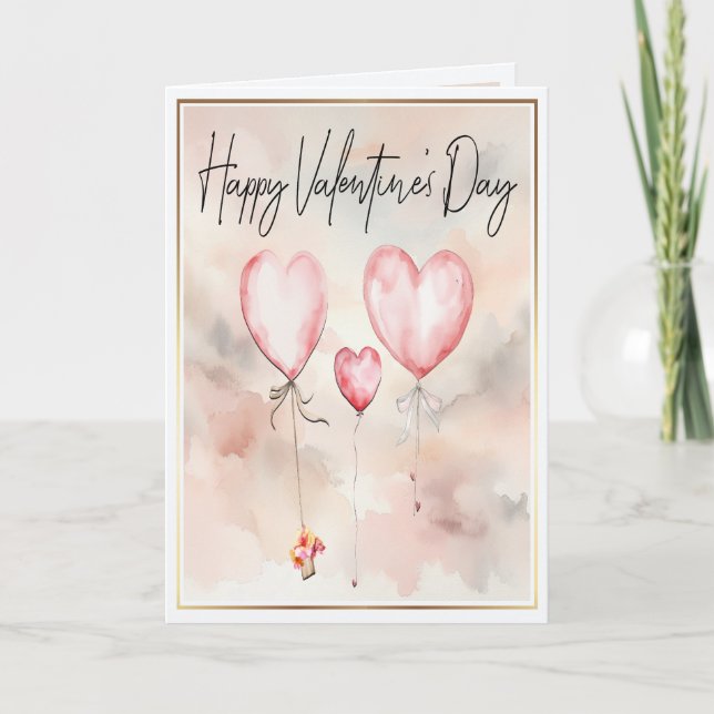 Happy Valentines Day Hearts mit Individuellen Name Karte (Vorderseite)