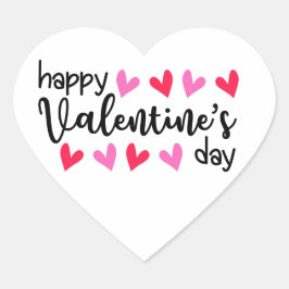 Happy Valentine's Day Herz-Aufkleber