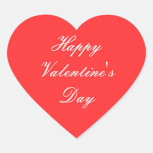Happy Valentine's Day Herz-Aufkleber