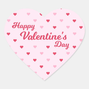 Happy Valentine's Day Herz-Aufkleber