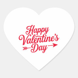 Happy Valentine's Day Herz-Aufkleber