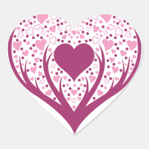 Happy Valentine's Day Herz-Aufkleber