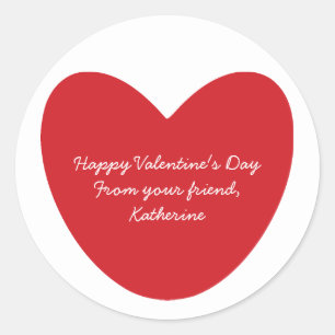 Happy Valentine's Day Herz Kinder Klassenzimmer na Runder Aufkleber