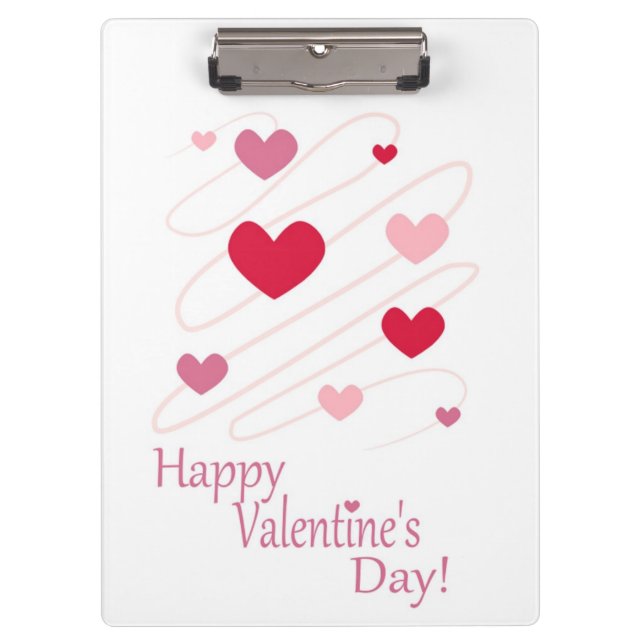 "HAPPY VALENTINE'S DAY" - HERZEN KLEMMBRETT (Vorderseite)