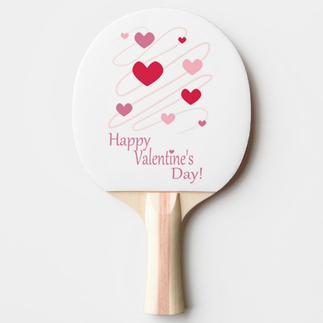 "HAPPY VALENTINE'S DAY" - HERZEN TISCHTENNIS SCHLÄGER (Vorderseite)