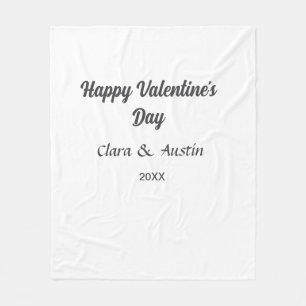 Happy Valentine's Day hinzufügen Namensdatum einfa Fleecedecke