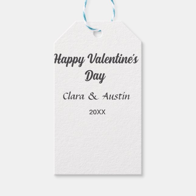 Happy Valentine's Day hinzufügen Namensdatum einfa Geschenkanhänger (Vorderseite)