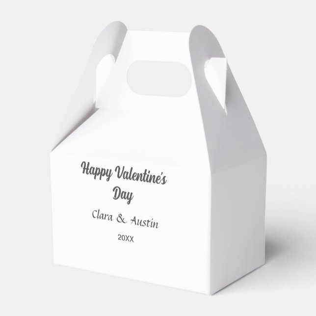 Happy Valentine's Day hinzufügen Namensdatum einfa Geschenkschachtel (Vorderseite)