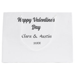 Happy Valentine's Day hinzufügen Namensdatum einfa Große Geschenktüte