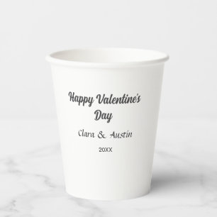 Happy Valentine's Day hinzufügen Namensdatum einfa Pappbecher