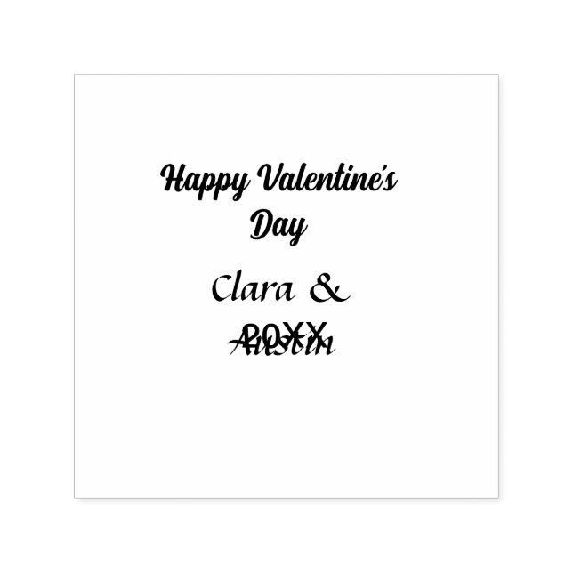 Happy Valentine's Day hinzufügen Namensdatum einfa Permastempel (Design)