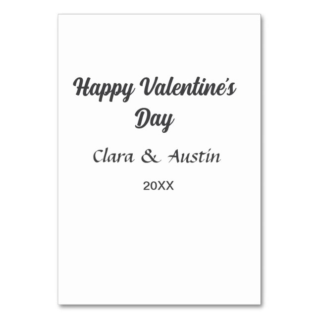 Happy Valentine's Day hinzufügen Namensdatum einfa Tischnummer (Vorderseite)