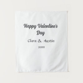 Happy Valentine's Day hinzufügen Namensdatum einfa Wandteppich