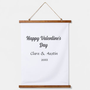 Happy Valentine's Day hinzufügen Namensdatum einfa Wandteppich Mit Holzrahmen