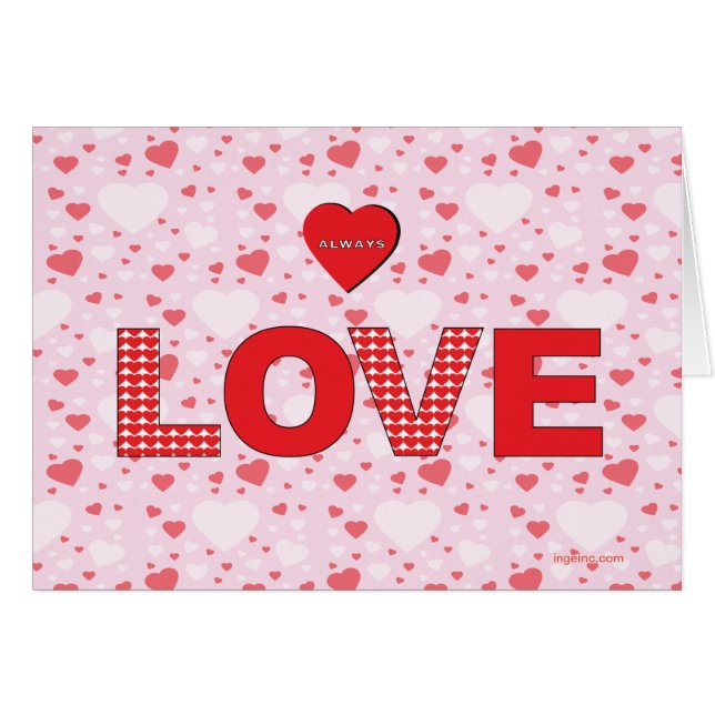Happy Valentine's Day Holiday Immer LIEBE Herz (Vorderseite (Horizontal))