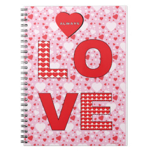 Happy Valentine's Day Holiday LIEBE Rotes Herz Notizblock
