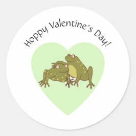 Happy Valentines Day Hoppy Frogs in Liebe Runder Aufkleber