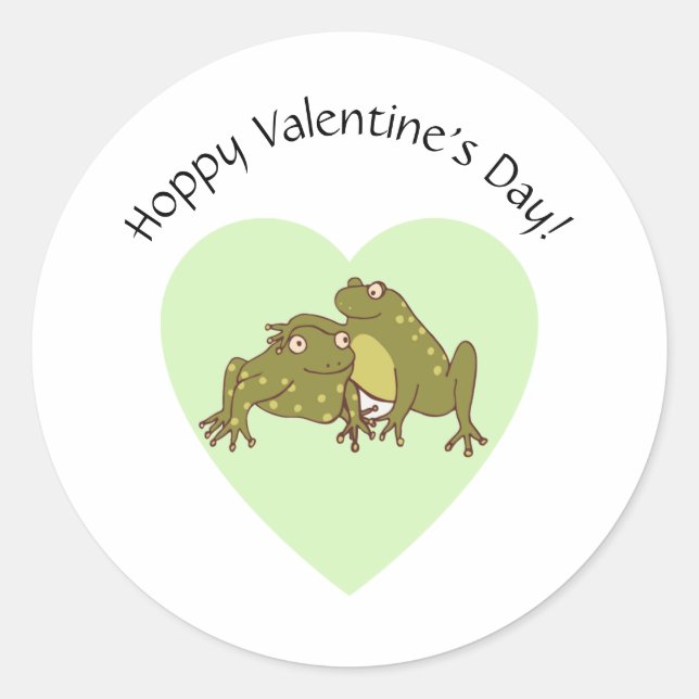 Happy Valentines Day Hoppy Frogs in Liebe Runder Aufkleber (Vorderseite)