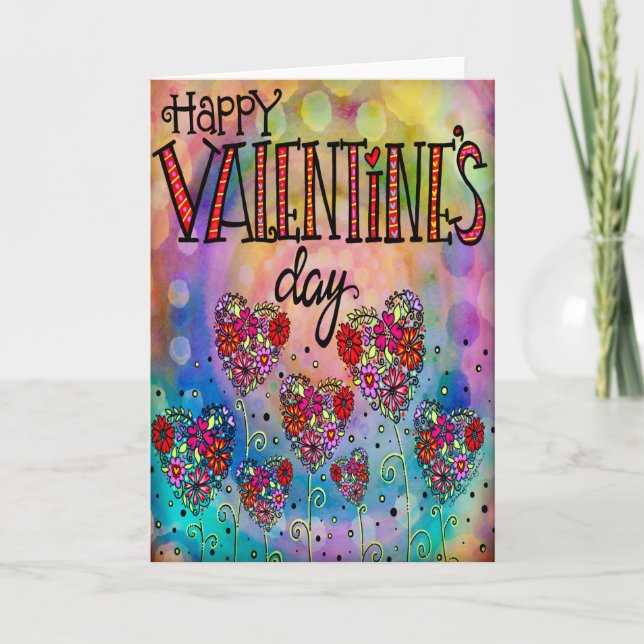 Happy Valentine's Day Hübsche blutige Herzen Karte (Vorderseite)