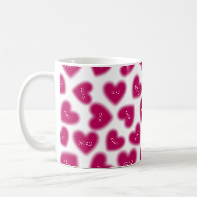 Happy Valentines Day Hugs and Kisses Modern  Coffe Kaffeetasse (Links)