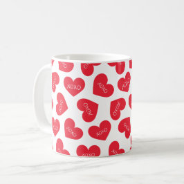 Happy Valentines Day Hugs and Kisses Modern Kaffeetasse