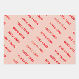 Happy Valentine's Day Hugs & Kisses Liebe Custom Geschenkpapier Set