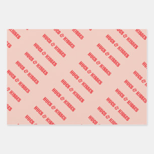 Happy Valentine's Day Hugs & Kisses Liebe Custom Geschenkpapier Set