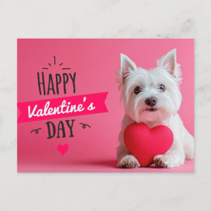 Happy Valentine's Day Hund Postkarte