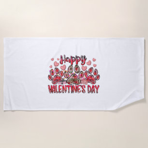 Happy Valentines Day Hund Strandtuch