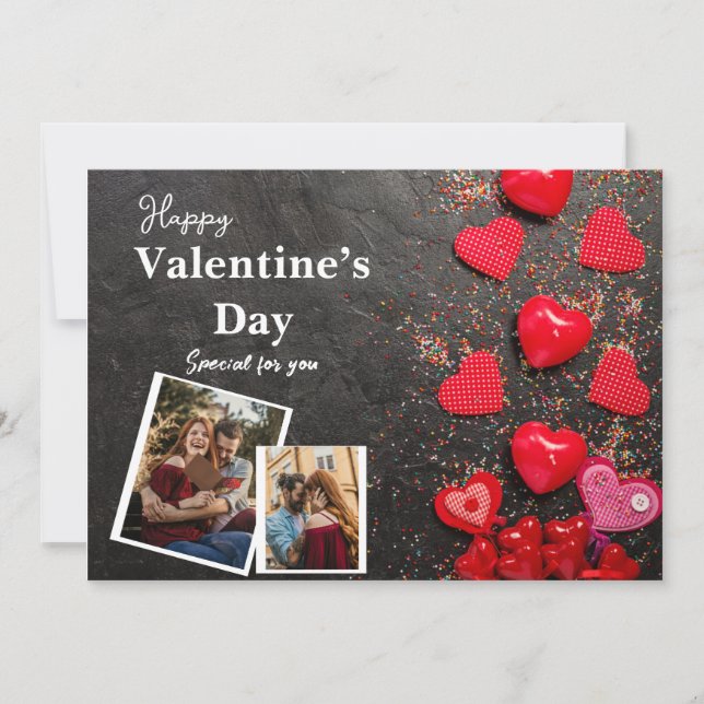 Happy Valentine's Day Ihr Foto Feiertagskarte (Vorderseite)