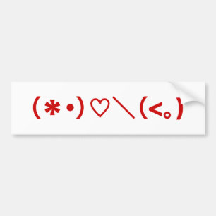 Happy Valentine's Day / Japanische Emoticons Autoaufkleber