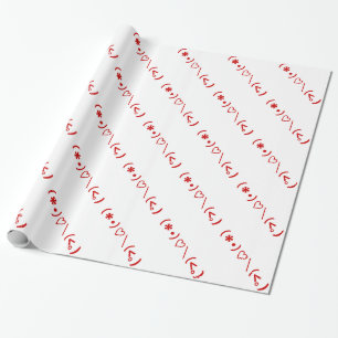 Happy Valentine's Day / Japanische Emoticons Geschenkpapier