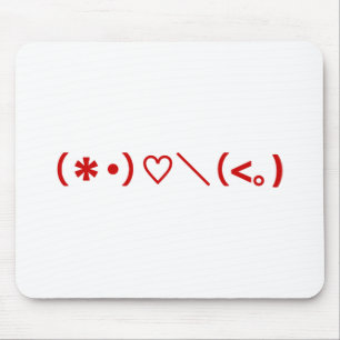 Happy Valentine's Day / Japanische Emoticons Mousepad