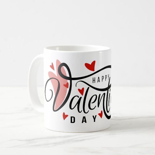 Happy Valentine's Day Kaffeetasse (Vorderseite Links)